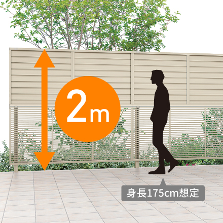 高さ2m程度のフェンス